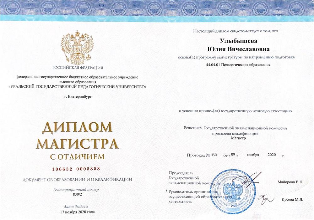 Диплом Магистра