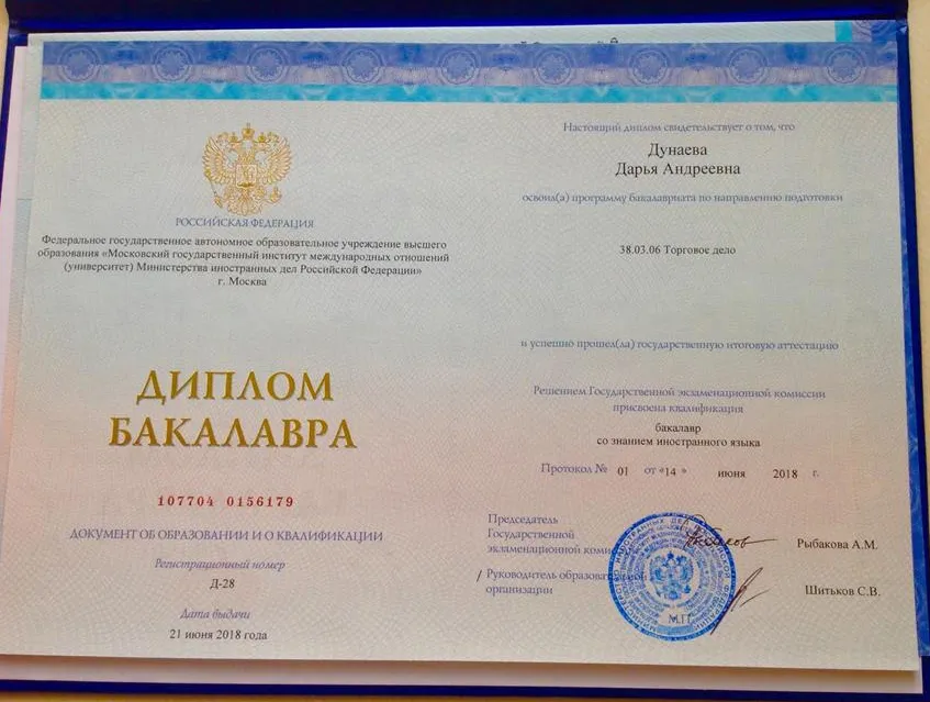 Диплом бакалавра 
