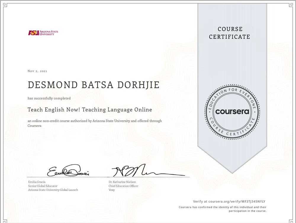 English Language Certificate - Teach English Now! Teaching Language Online - Arizona State University