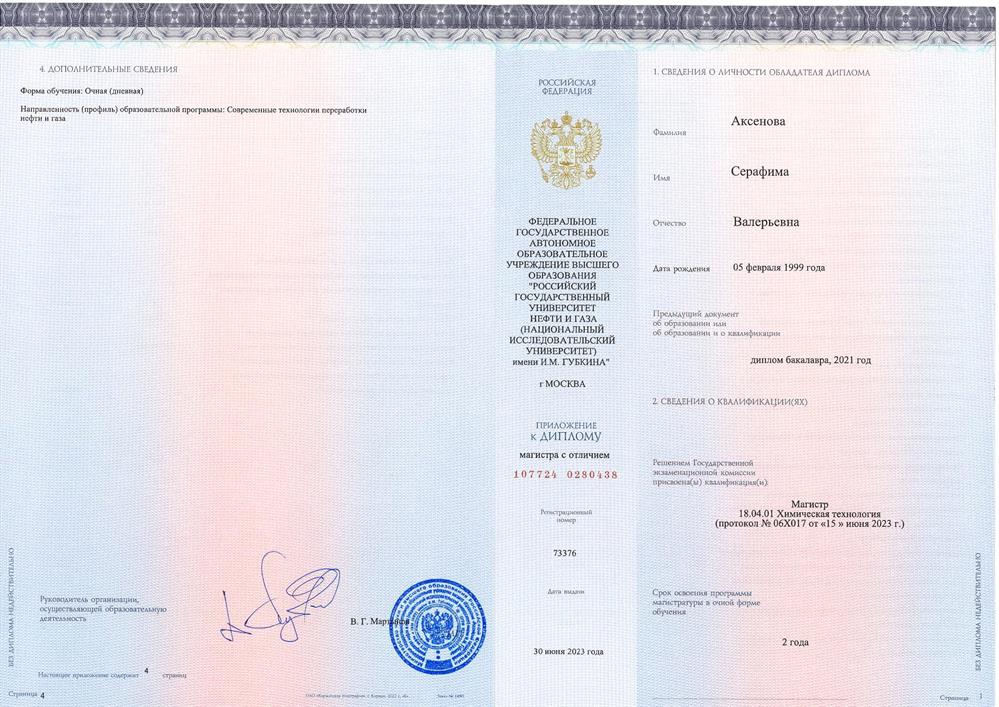 Приложение диплом магистра
