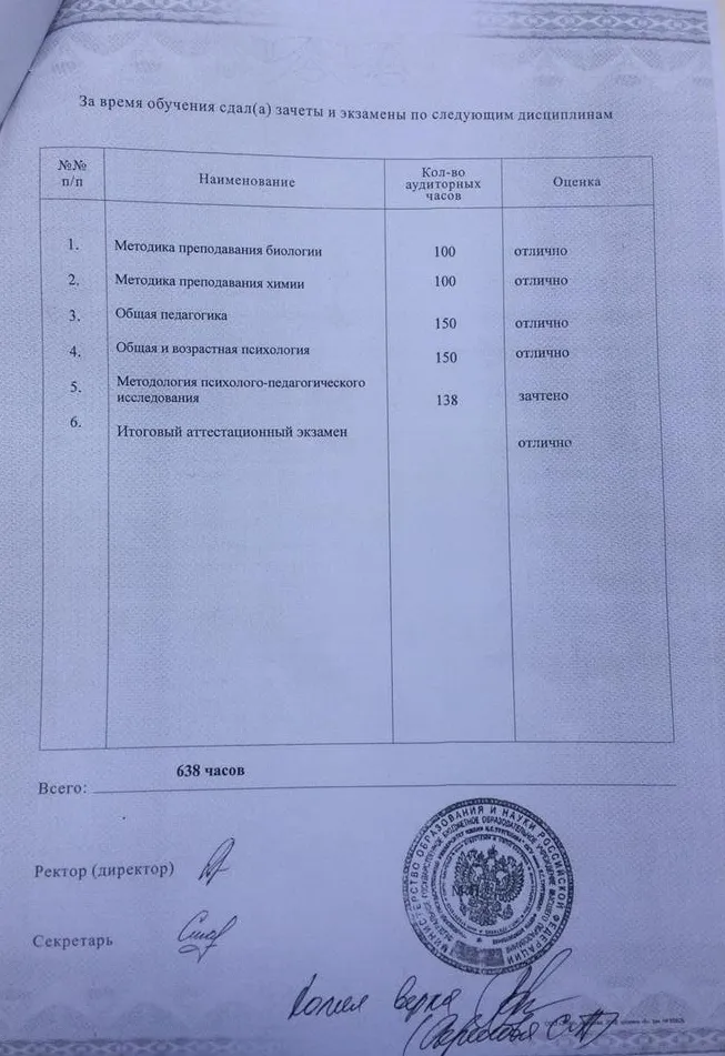 Приложение к диплому