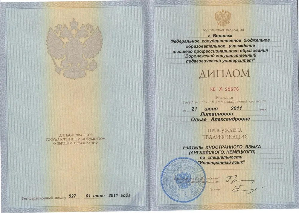 Диплом о высшем профессиональном образовании