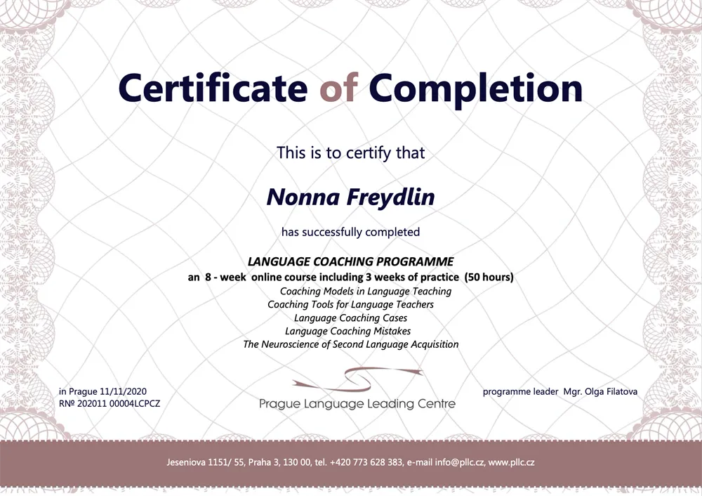 Language coaching Programme