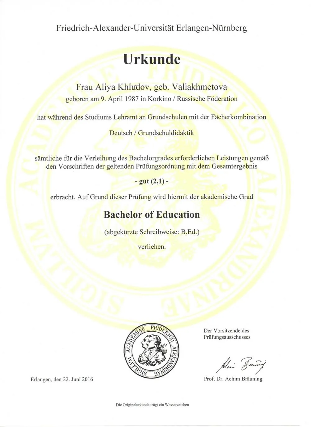 Prufungszeugnis fur den Erwerb des Bachelorgrades im Studiengang Lehramt an Grundschulen mit der Facherkombination Deutsch/ Grundschuldidaktik_4