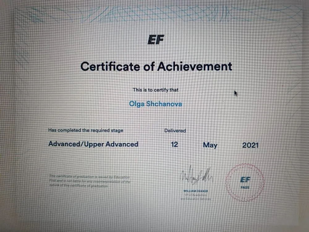Certificate of Achievement