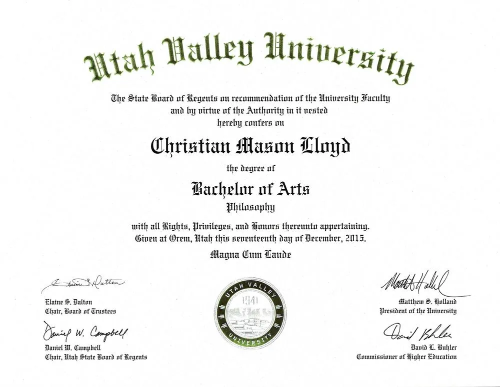 Bachelor of Arts (Magna Cum Laude)