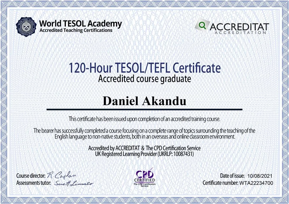 TESOL Certificate 