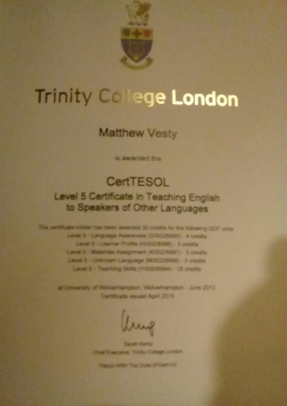 Certificate in TESOL