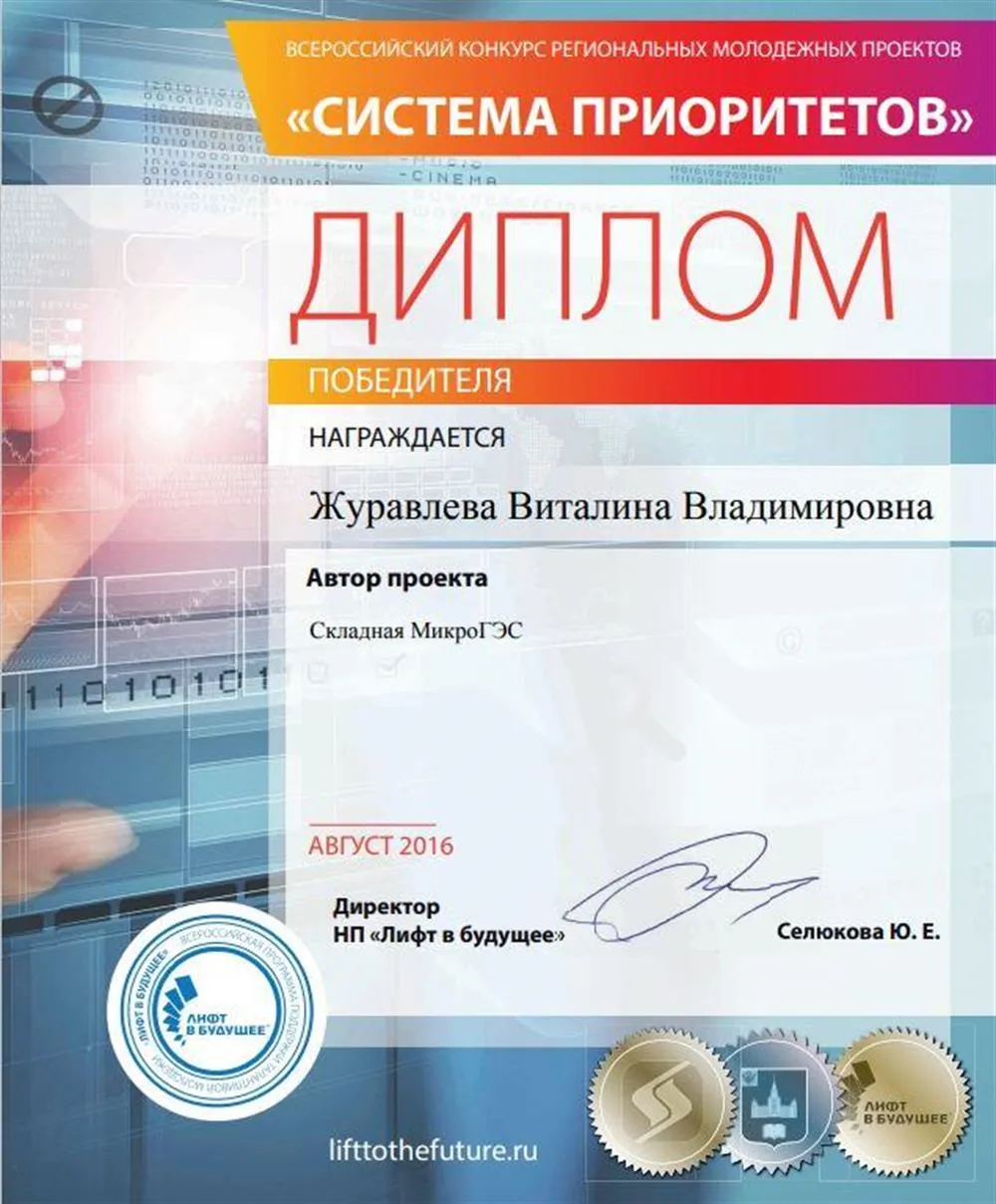 Диплом победителя
