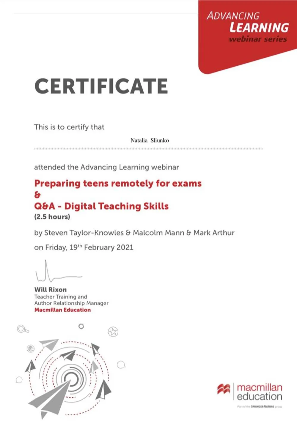 Online lessons’ preparation