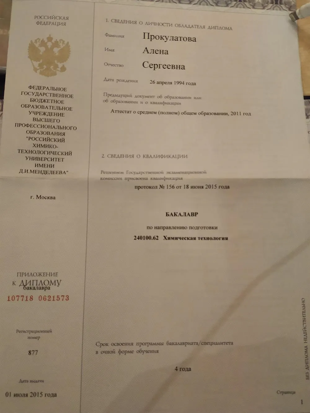 Диплом бакалавра 