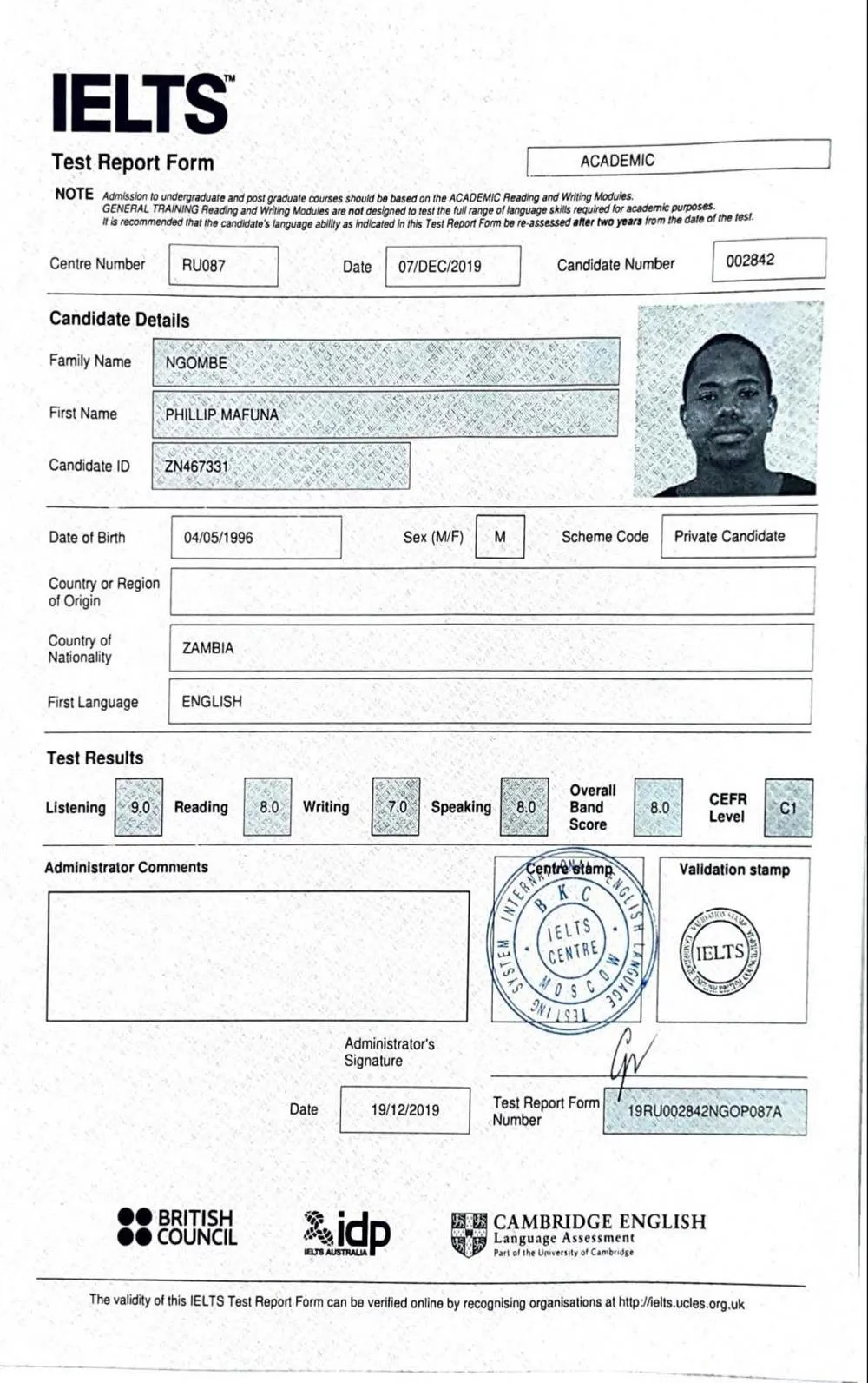 IELTS SCORE OF 8
