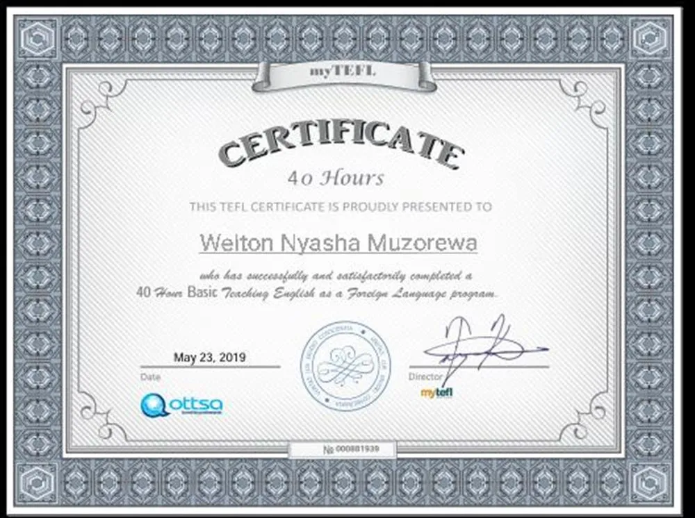 TEFL certificate 
