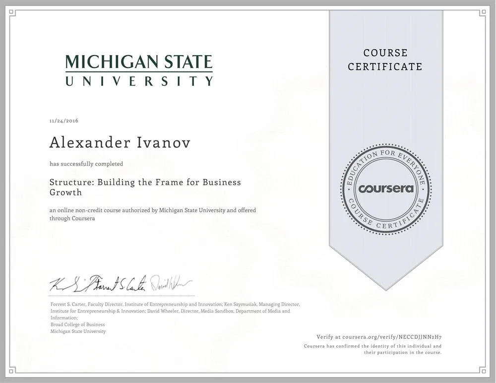 Michigan State University - Structure: Building the Frame for Business Growth
