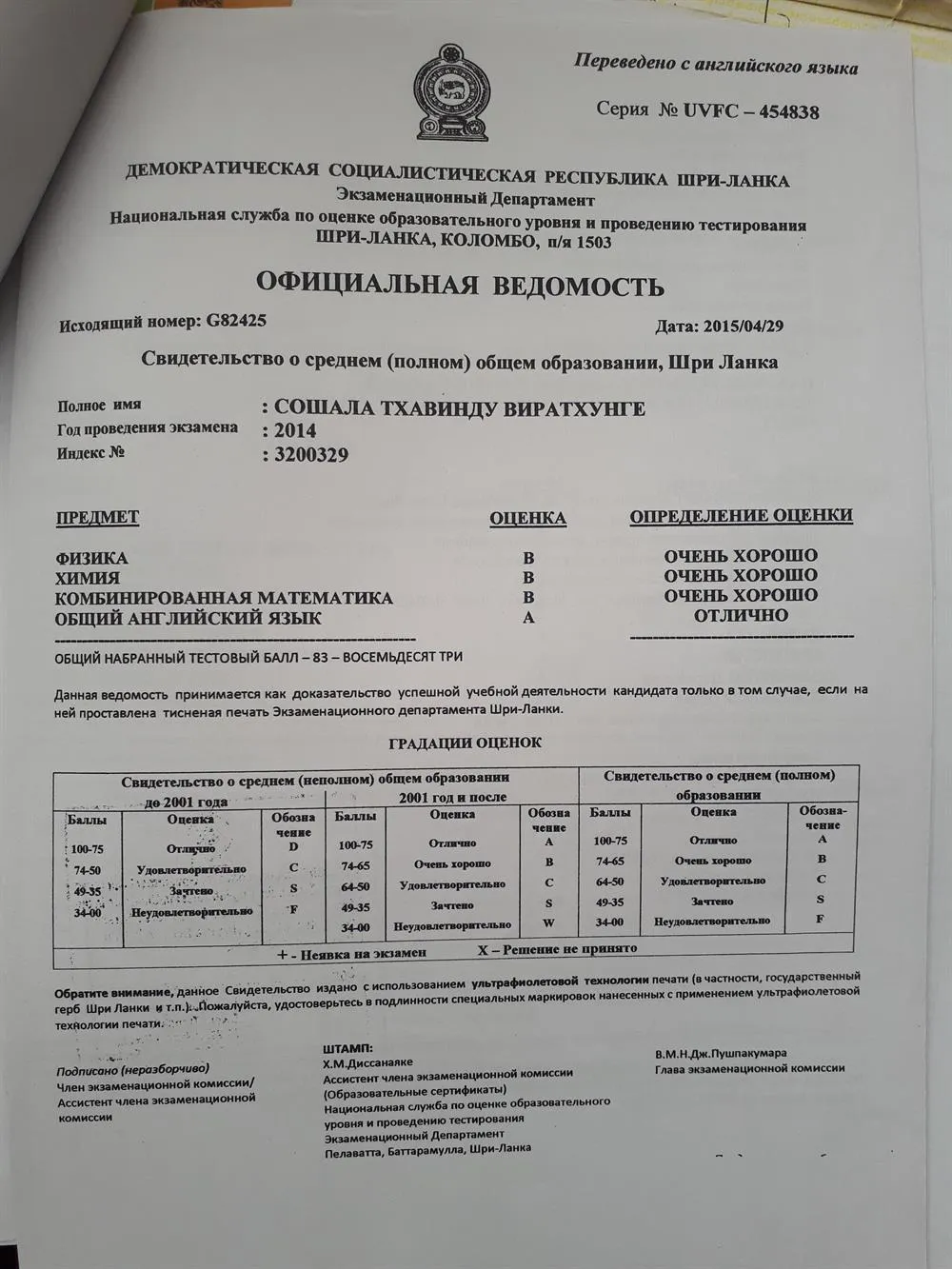 GCE Advanced level
