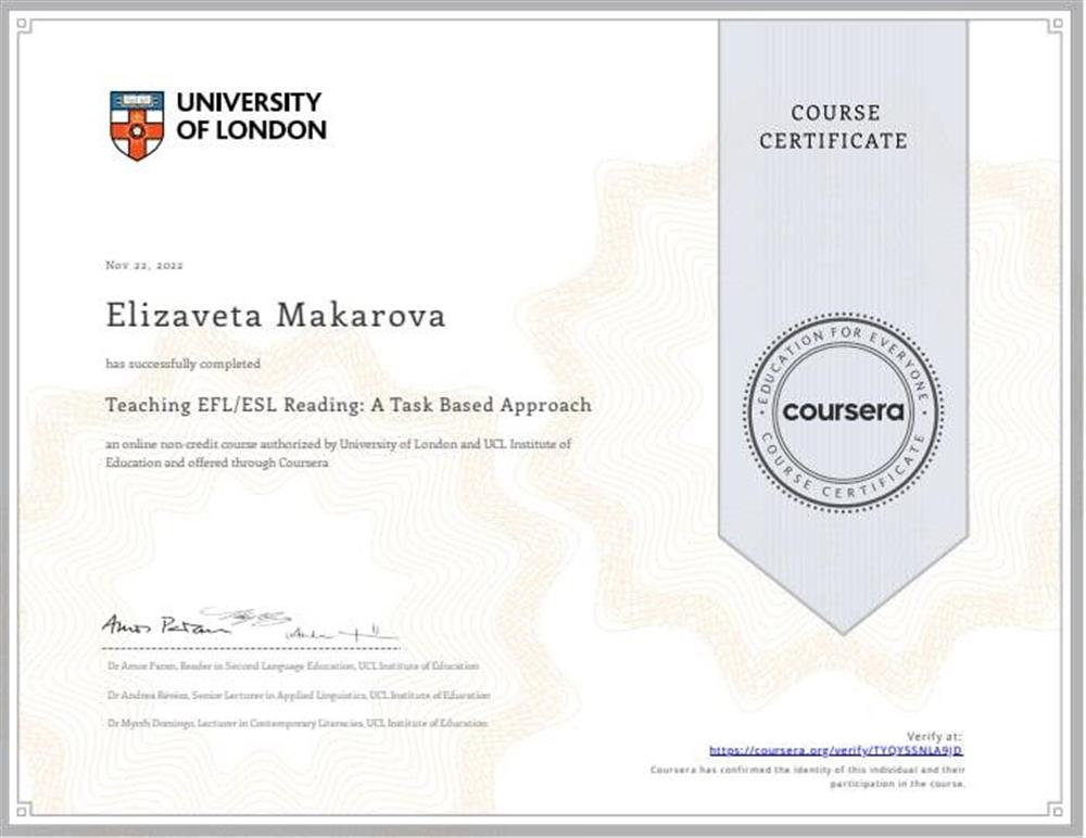 University of London TEACHING READING: A TASK-BASED APPROACH