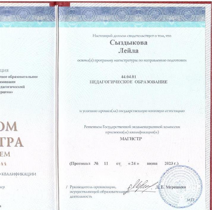 Диплом магистра