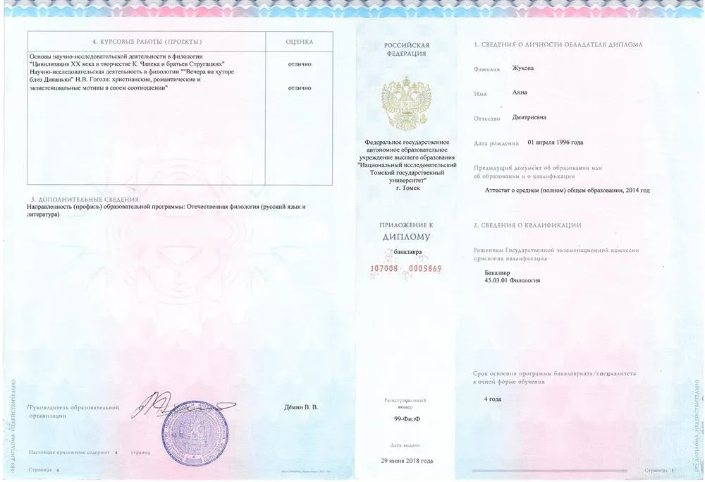 Приложение к диплому