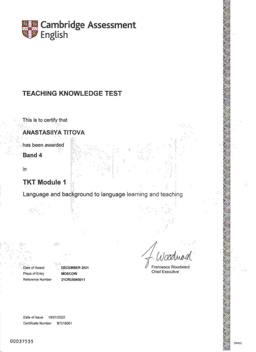TKT Module 1 Band 4
