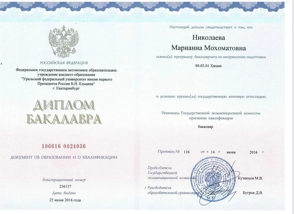 Диплом бакалавра 
