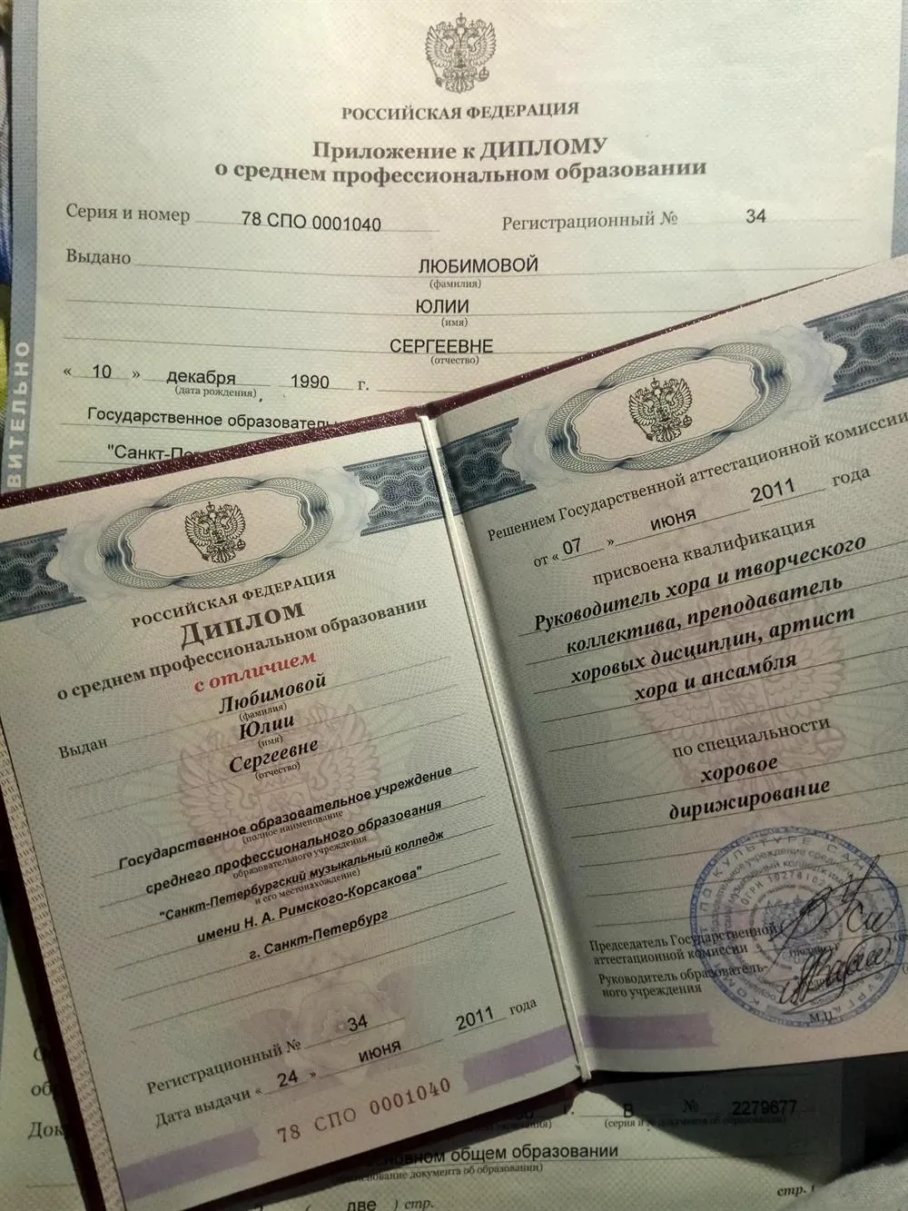 Диплом и среднем профессиональном образовании