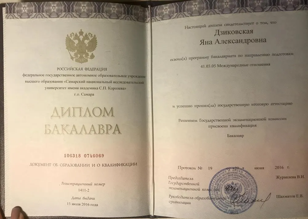 Диплом Бакалавра Международных отношений