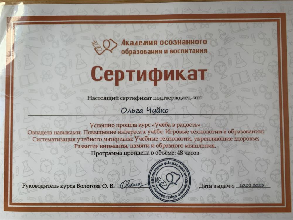 Курс «Учеба в радость», направленный на сохранение физического и психического здоровья детей, учеба через игру.