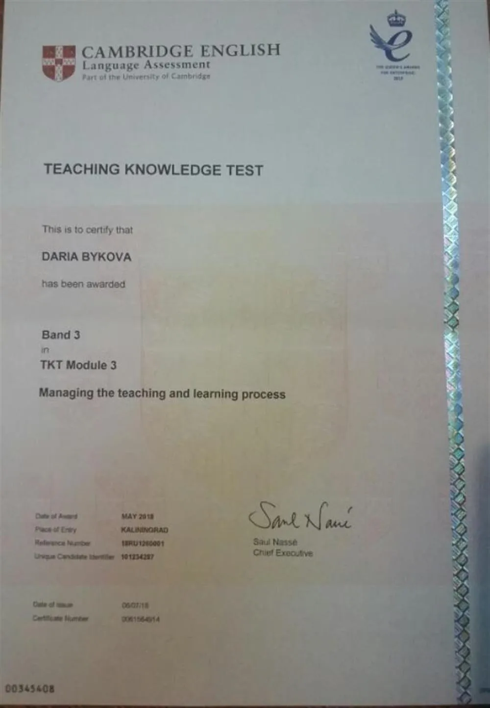 Cambridge TKT Module 3