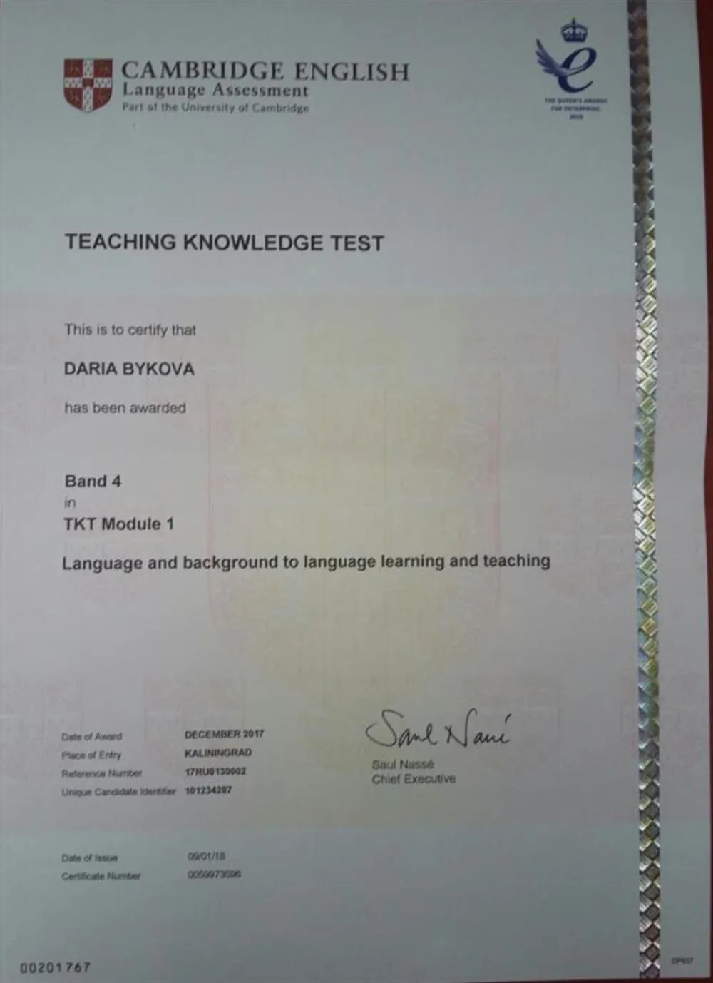 Cambridge TKT Module 1