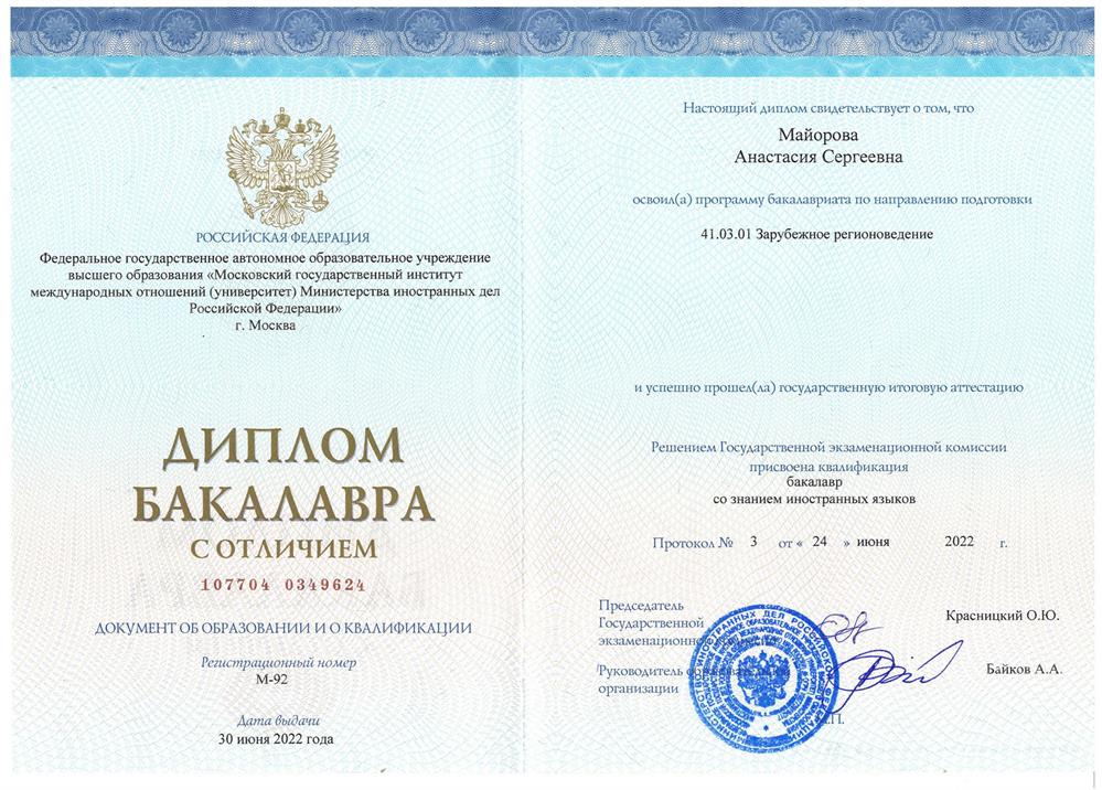 Диплом бакалавра