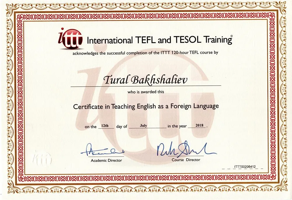 Сертификат TEFL