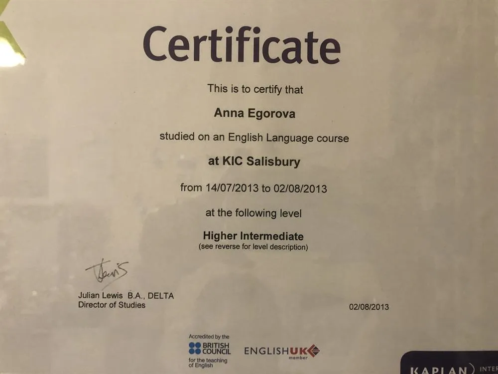 Certificate 