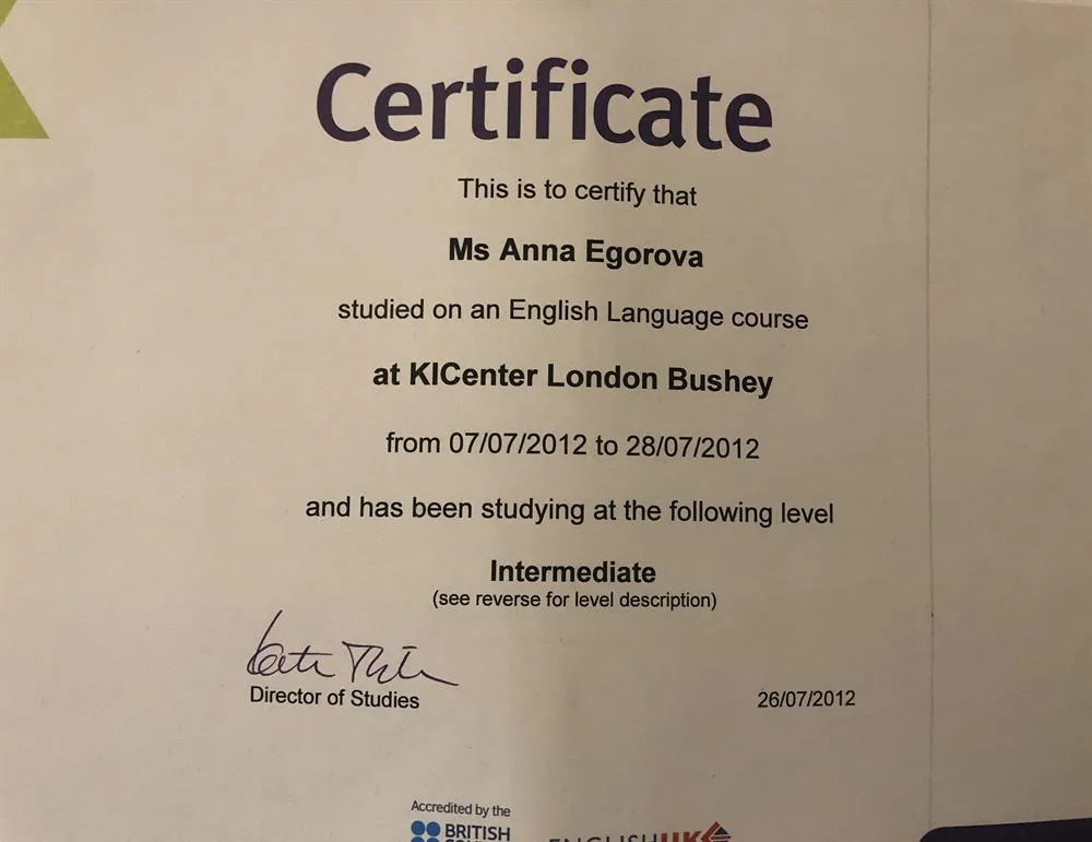 Certificate 