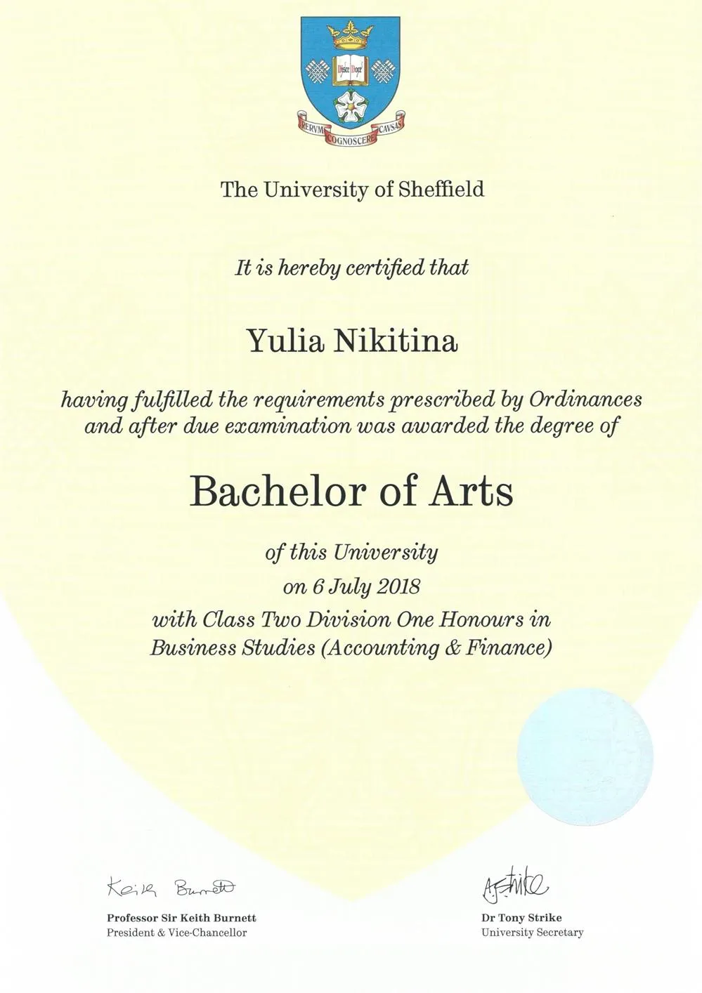 Bachelor's degree