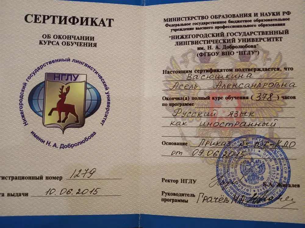 Дополнительное образование РКИ