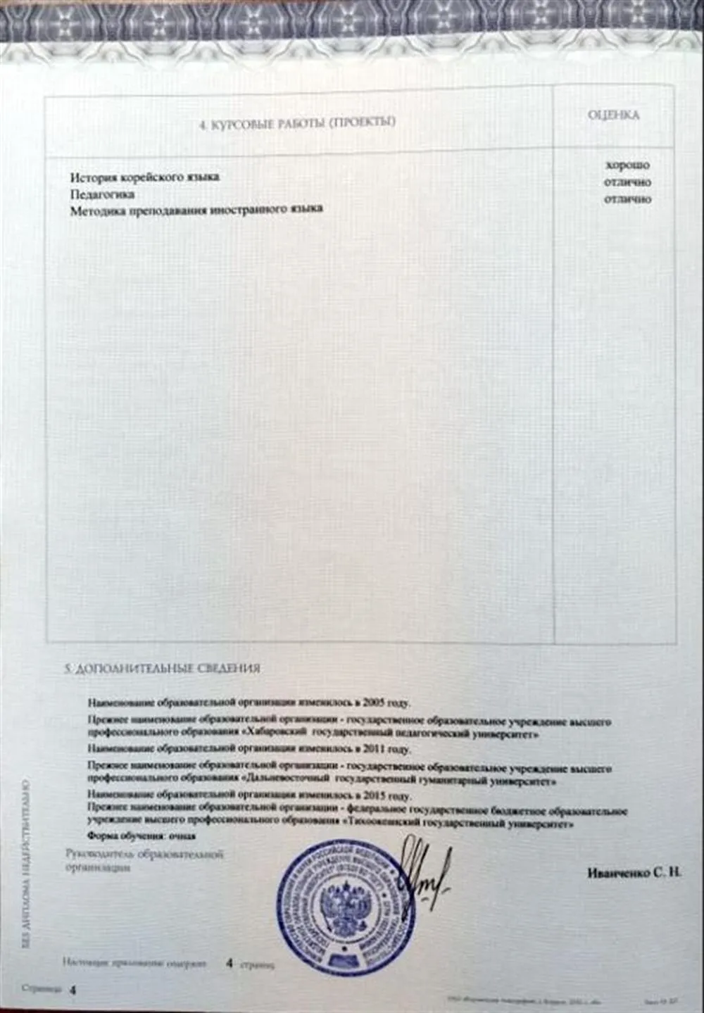 Приложение к диплому