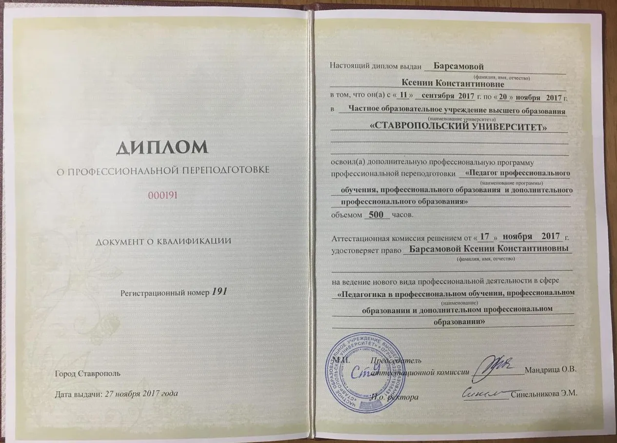 Педагогика в профессиональном обучении, профессиональном образовании и дополнительном профессиональном образовании. 