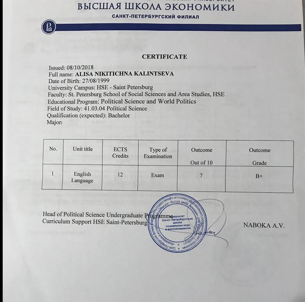 Сертификат.