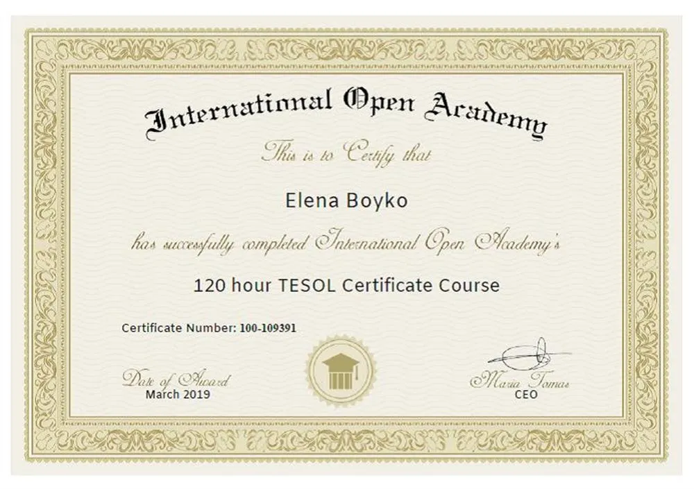 TESOL Certificate