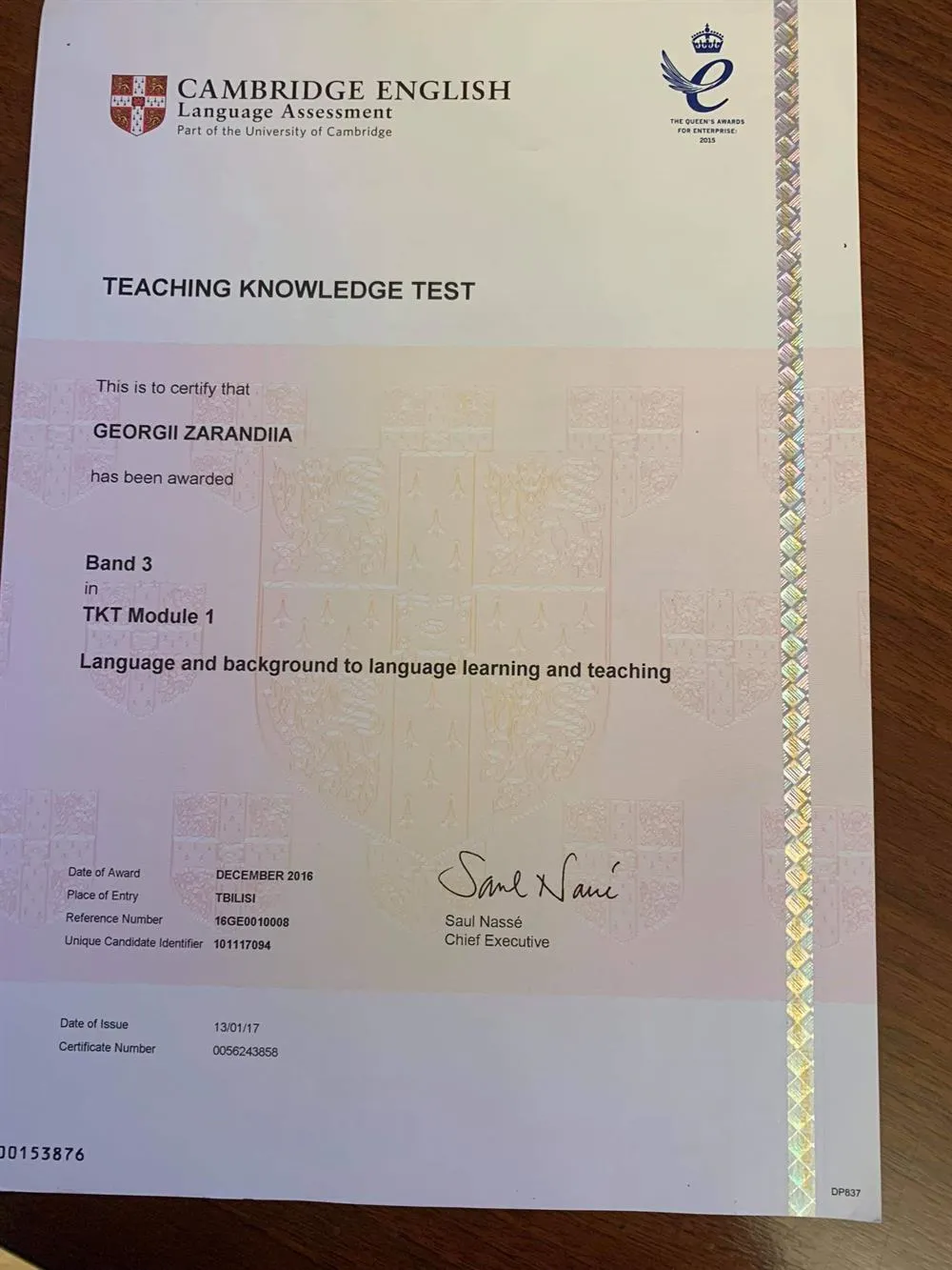 TKT (Teaching knowledge Test) Cambridge Certificate