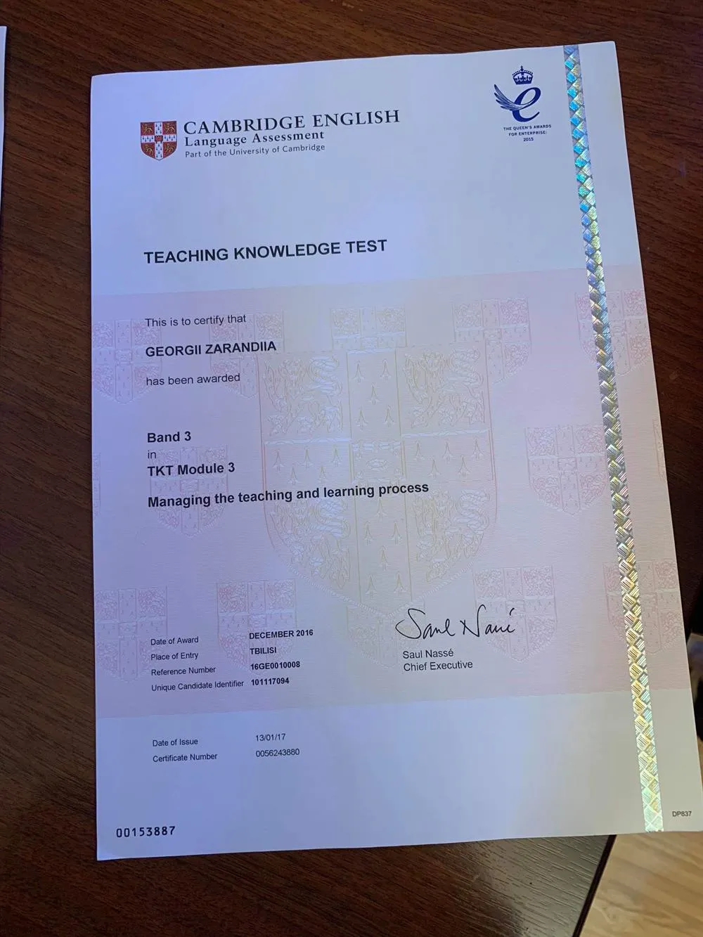 TKT (Teaching Knowledge Test) Cambridge Certificate