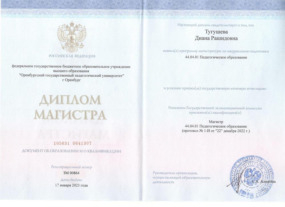 Диплом магистра