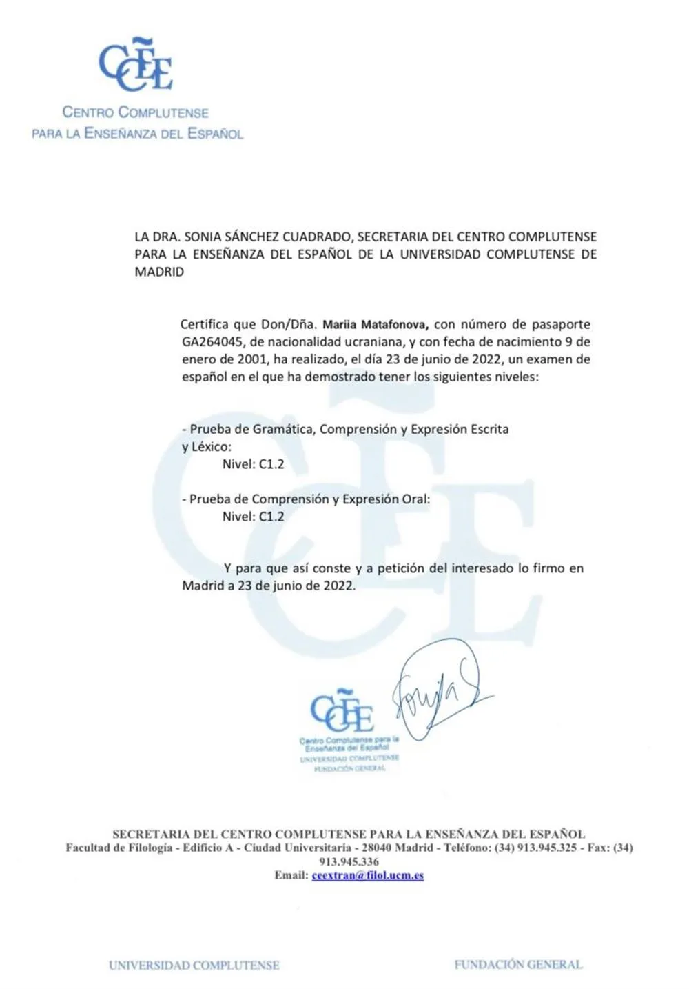 Otro certificado 