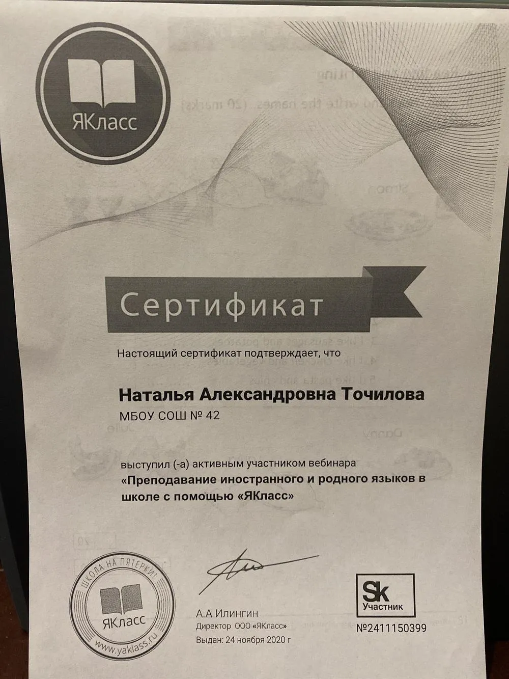 Иностранный и родной языки в школе