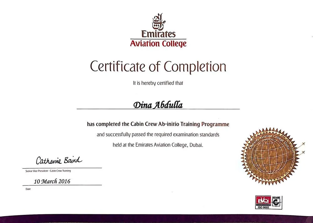 Certificate of Completion 
