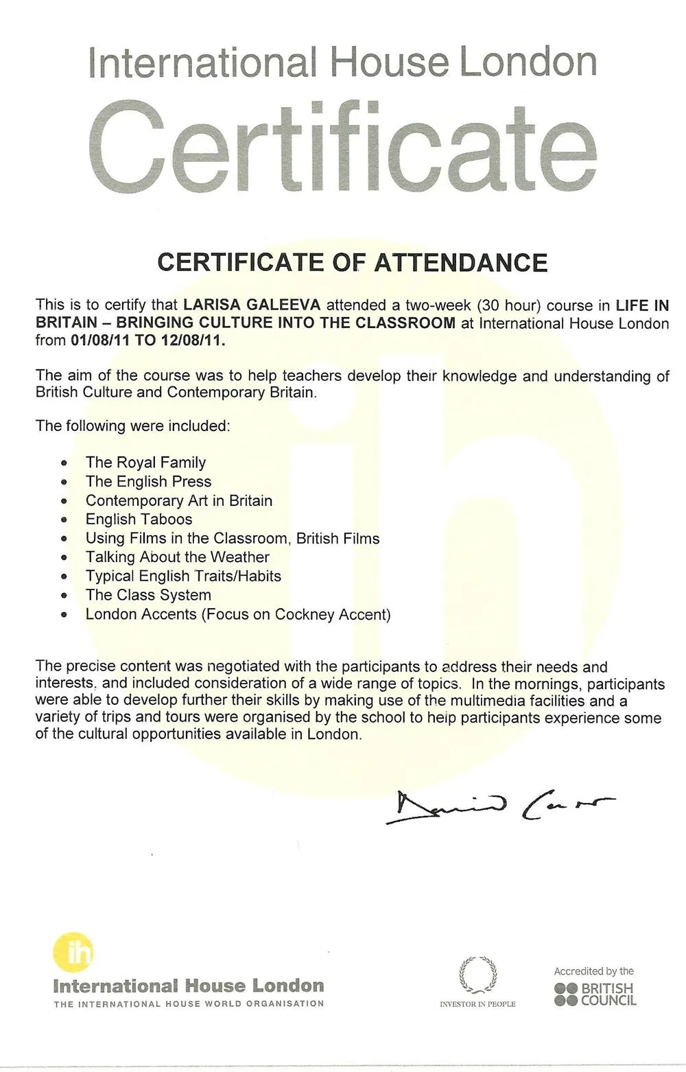 IH London "Teacher Training"
