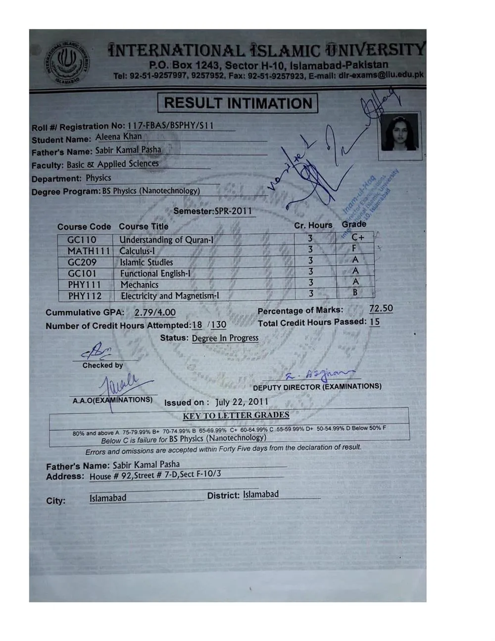 A grade in Functional English 1 in University