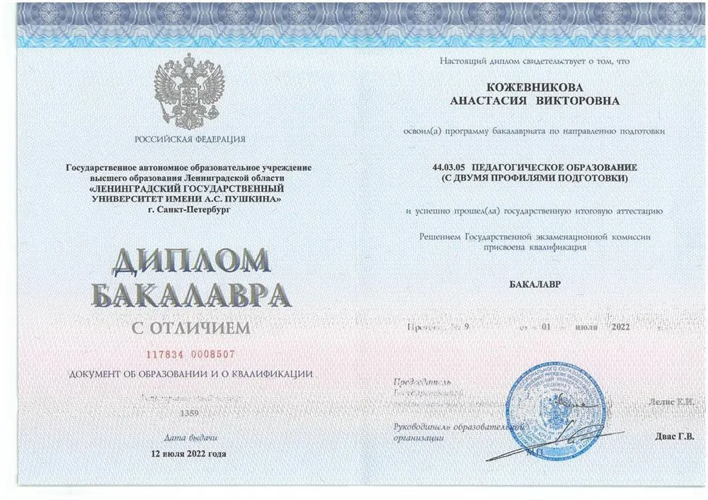 Диплом бакалавра 