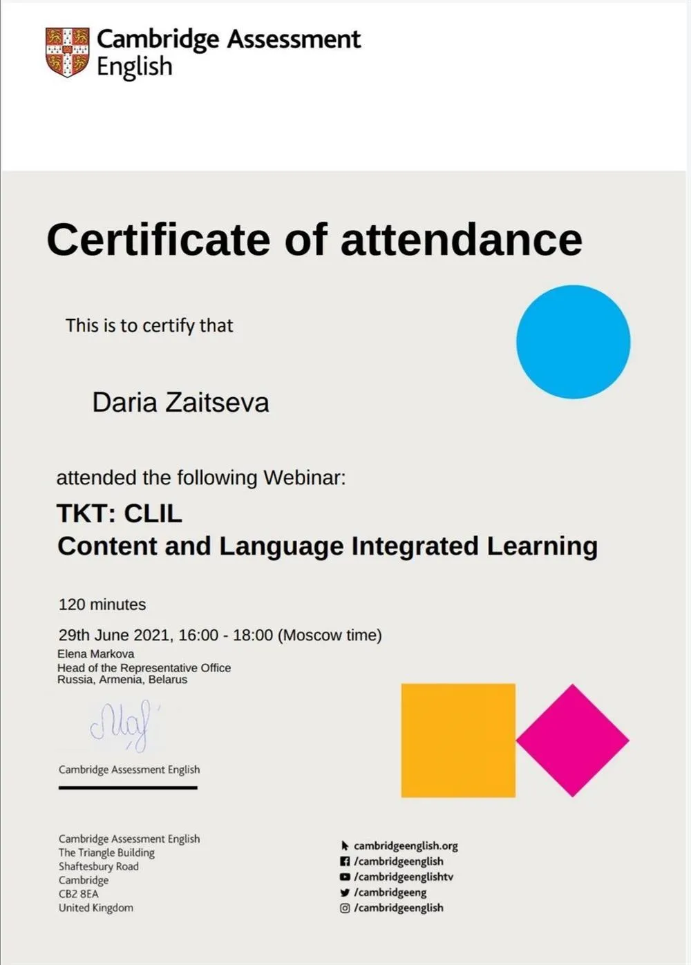 Cambridge CLIL