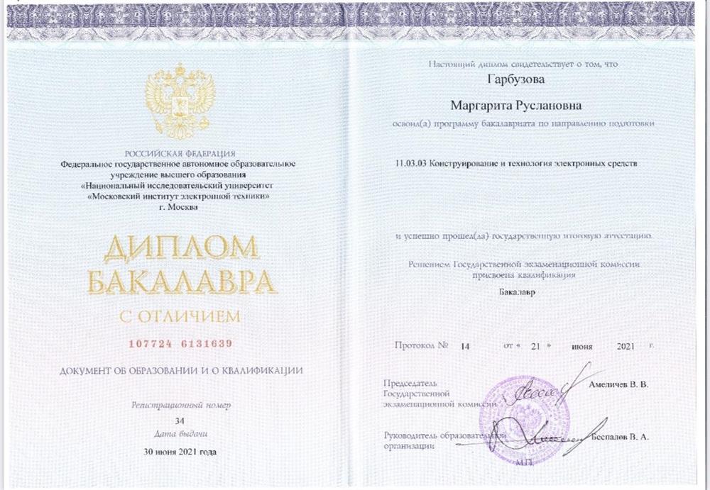 Диплом бакалавра 